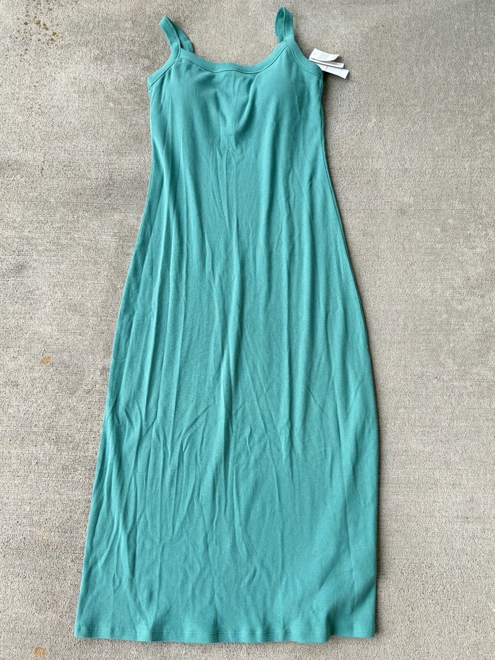 Abercrombie and Fitch green ribbed bra free essential 90s maxi dress LG TALL - Picture 3 of 4